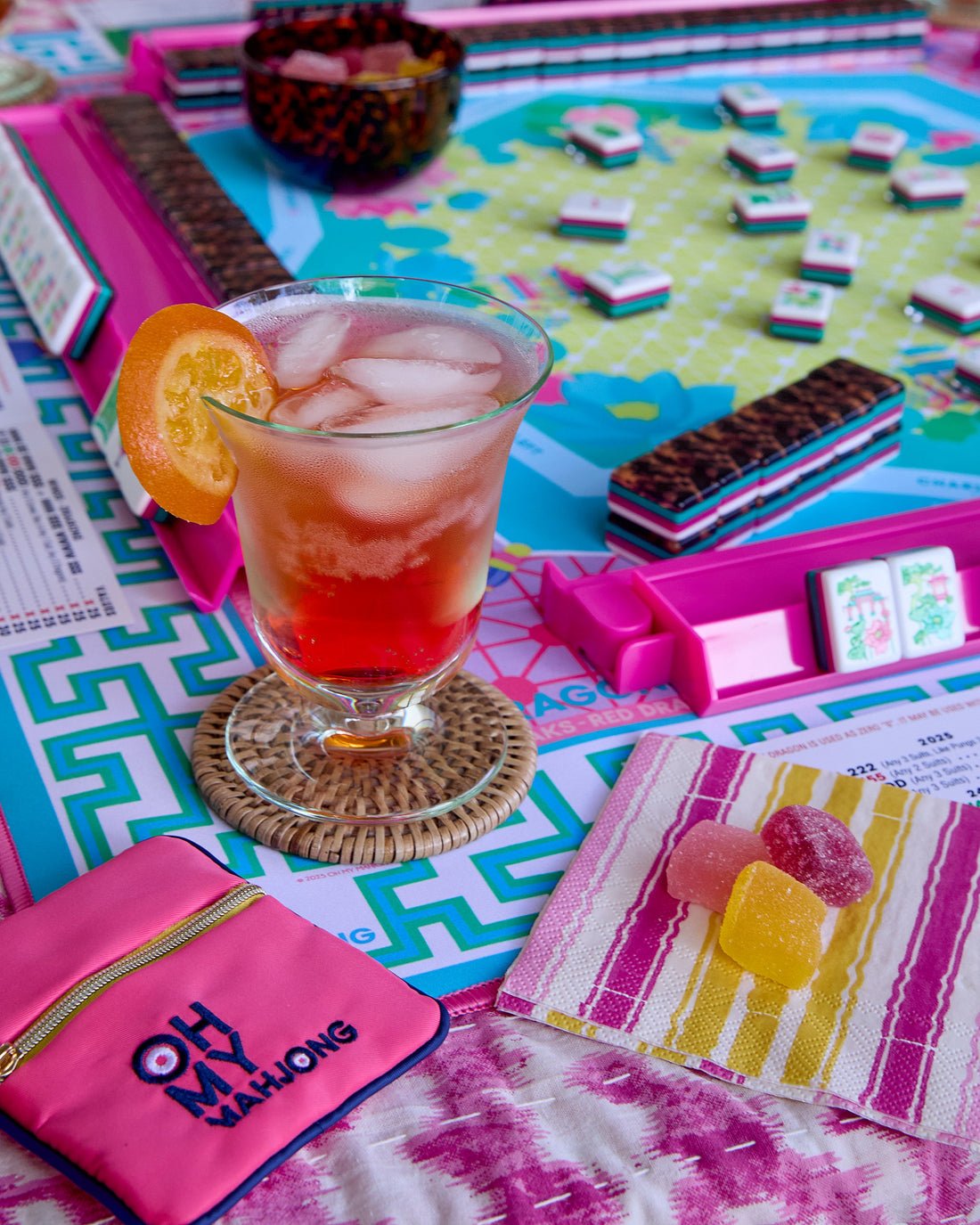 [OH MY MAHJONG] Glow Wild Mahjong Tiles - The Pink Pineapple 850