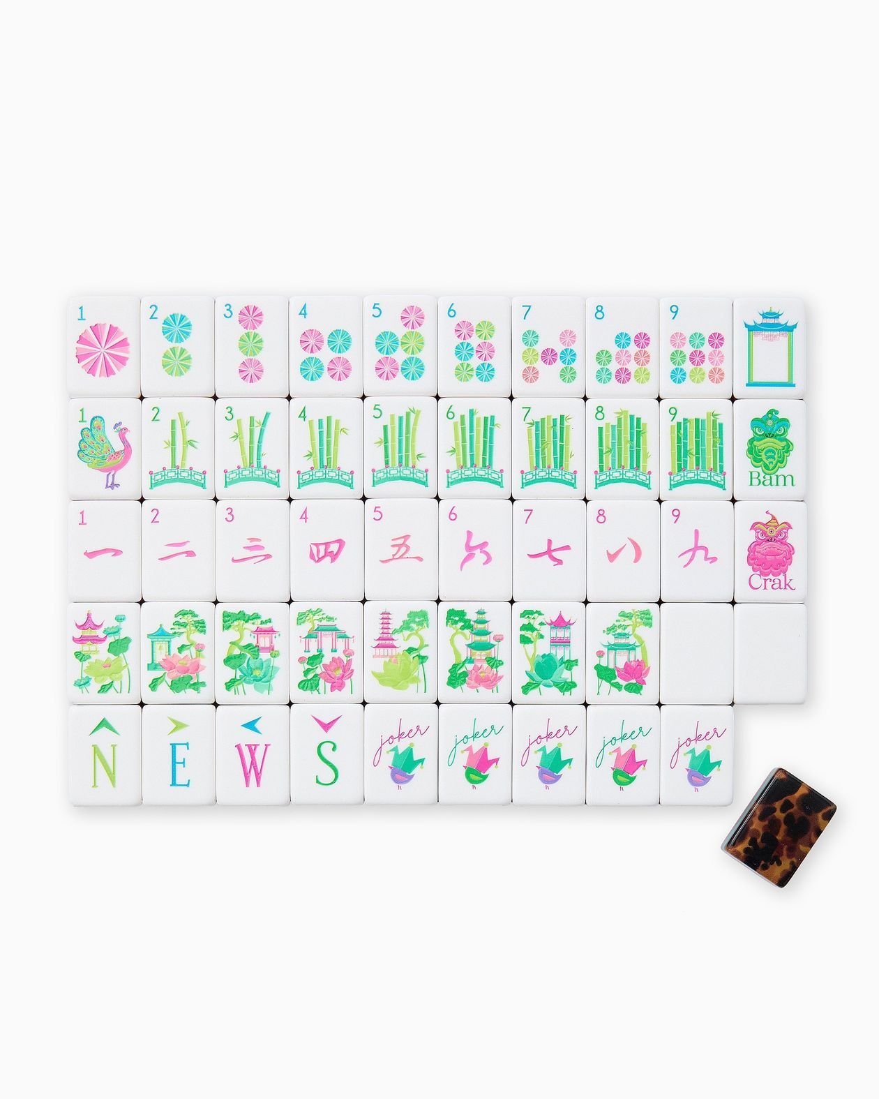 [OH MY MAHJONG] Glow Wild Mahjong Tiles - The Pink Pineapple 850