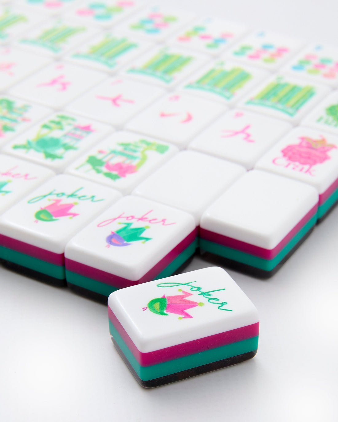 [OH MY MAHJONG] Glow Wild Mahjong Tiles - The Pink Pineapple 850