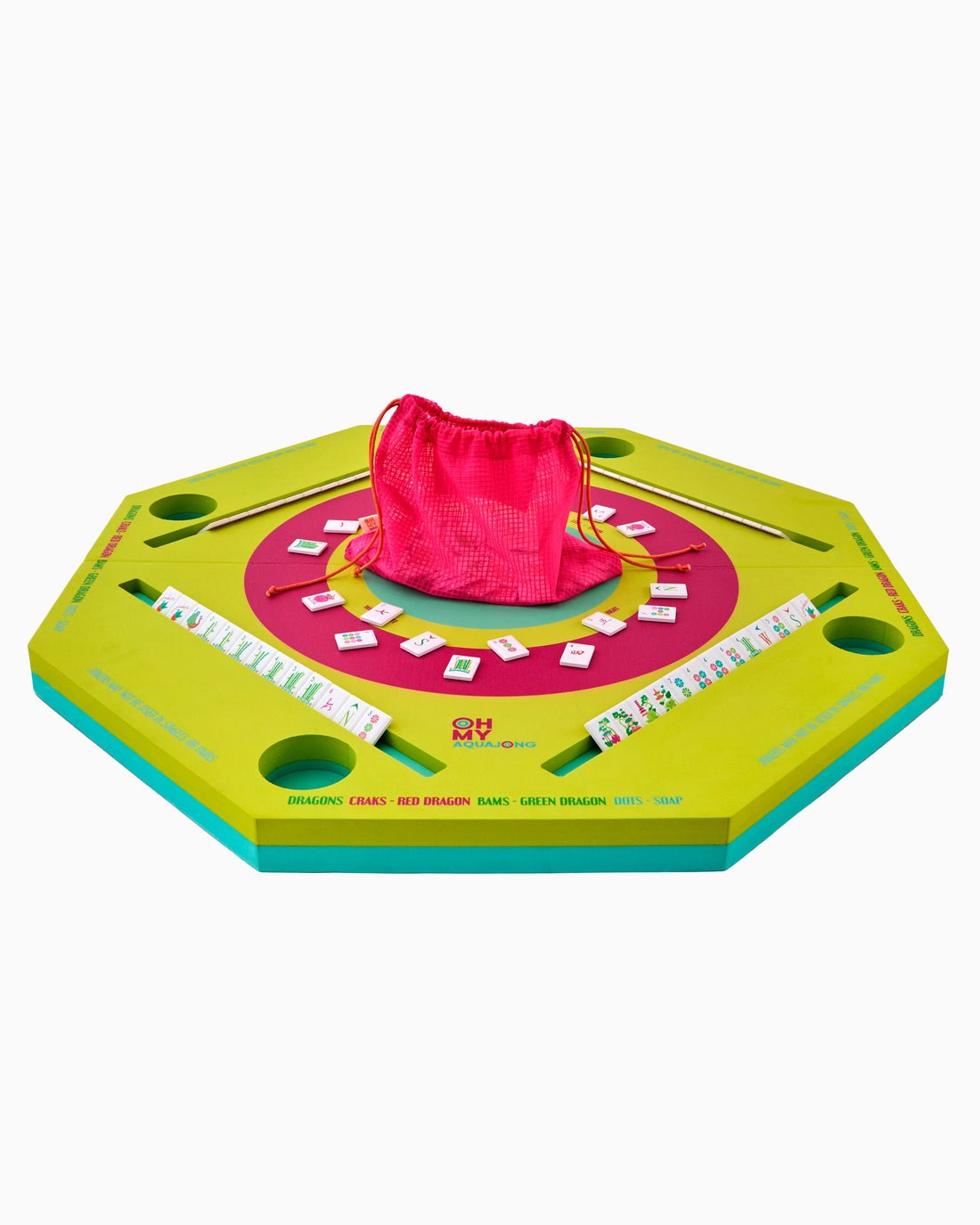[Oh My Mahjong] Green Aqua Jong Pool Mat - The Pink Pineapple 850