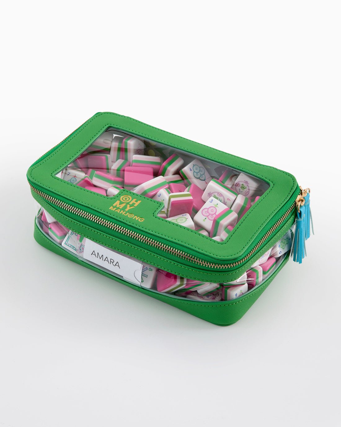 [Oh My Mahjong] Green Mahjong Tile Storage Bag - The Pink Pineapple 850