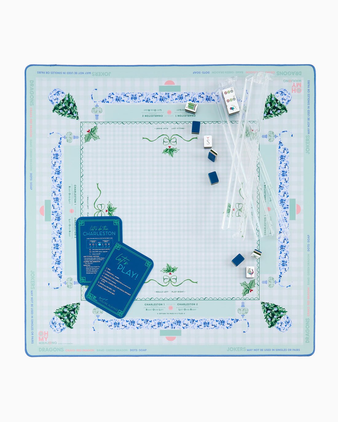 [Oh My Mahjong] Holly Jolly Mahjong Mat In Tube - The Pink Pineapple 850