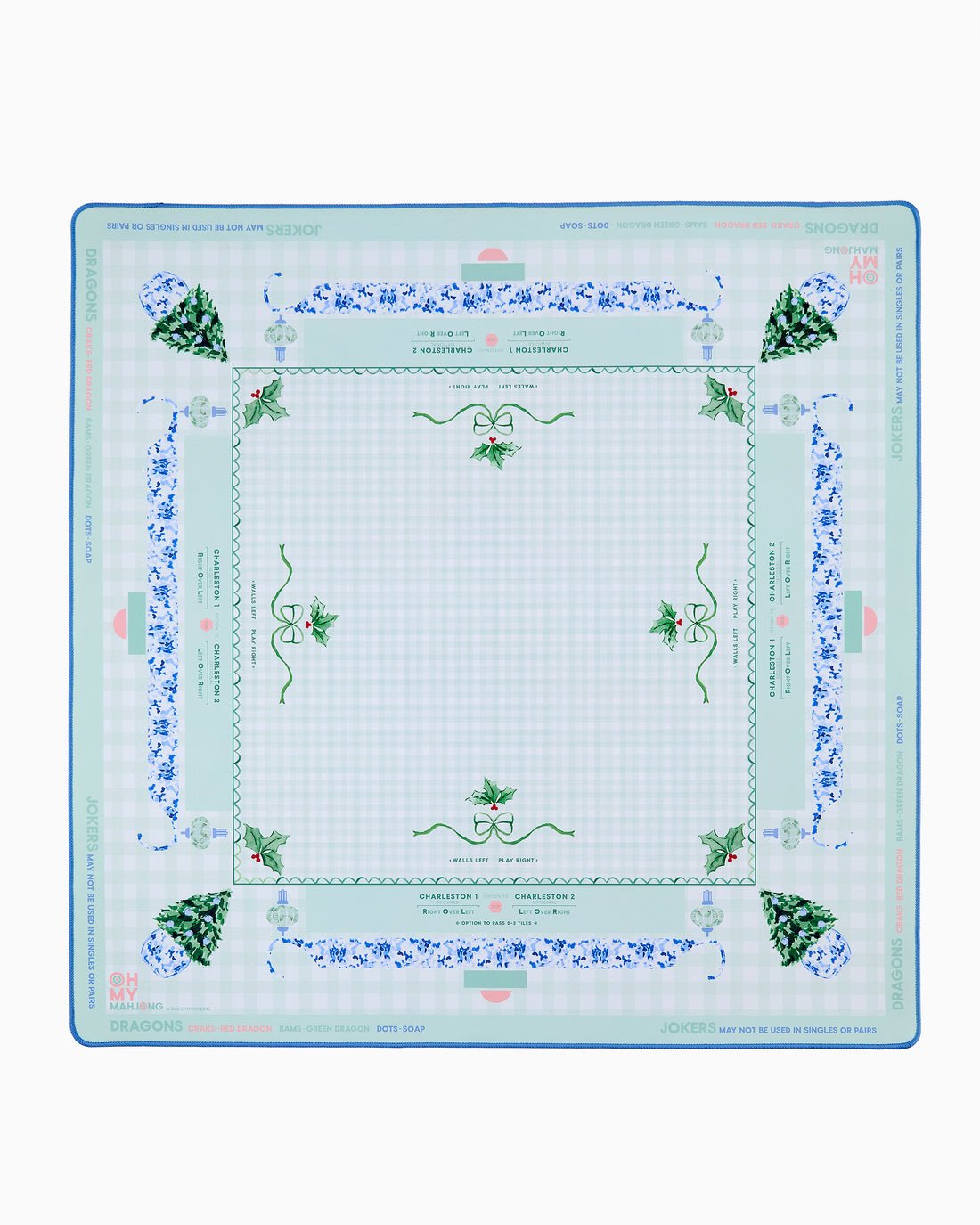[Oh My Mahjong] Holly Jolly Mahjong Mat In Tube - The Pink Pineapple 850