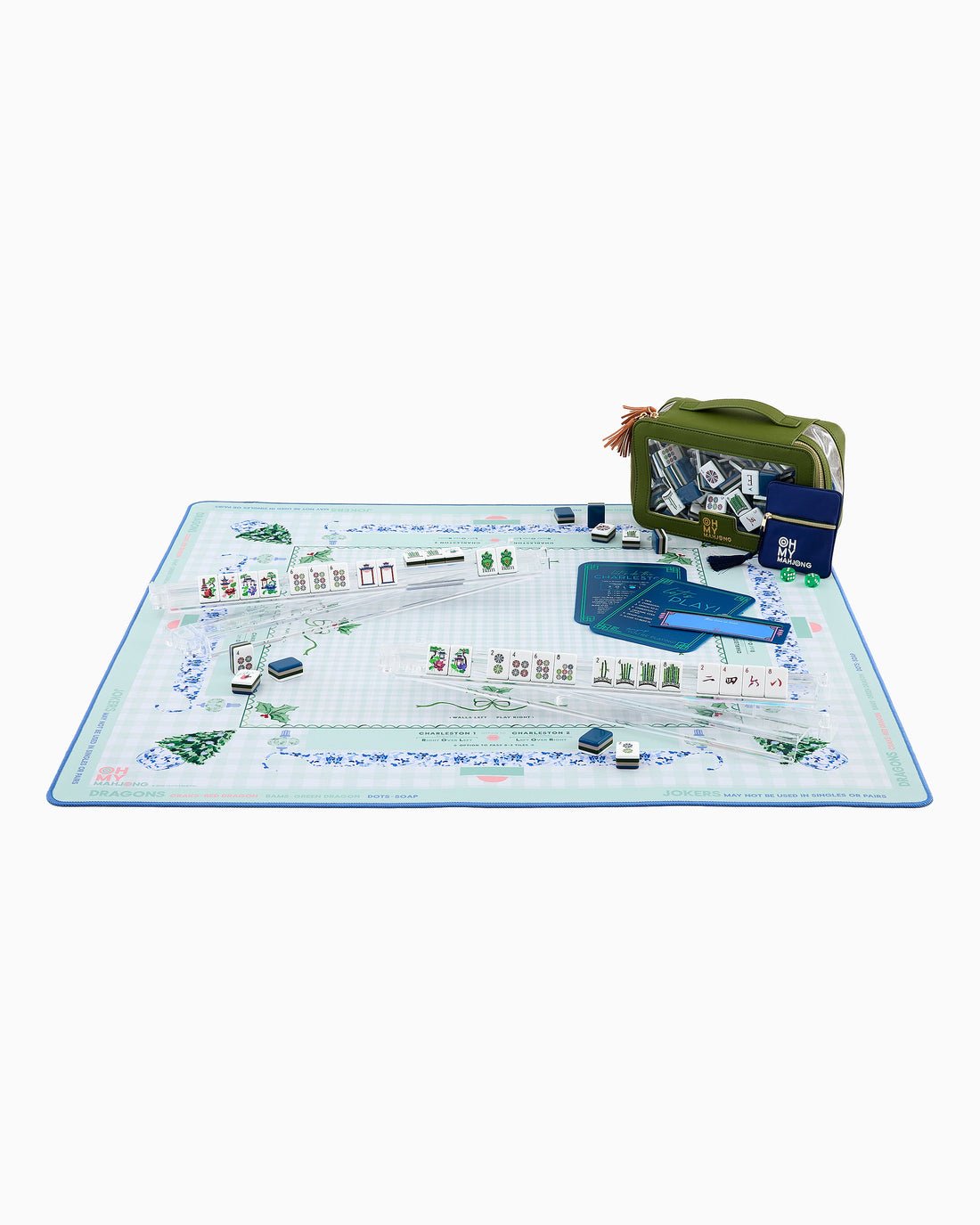[Oh My Mahjong] Holly Jolly Mahjong Mat In Tube - The Pink Pineapple 850