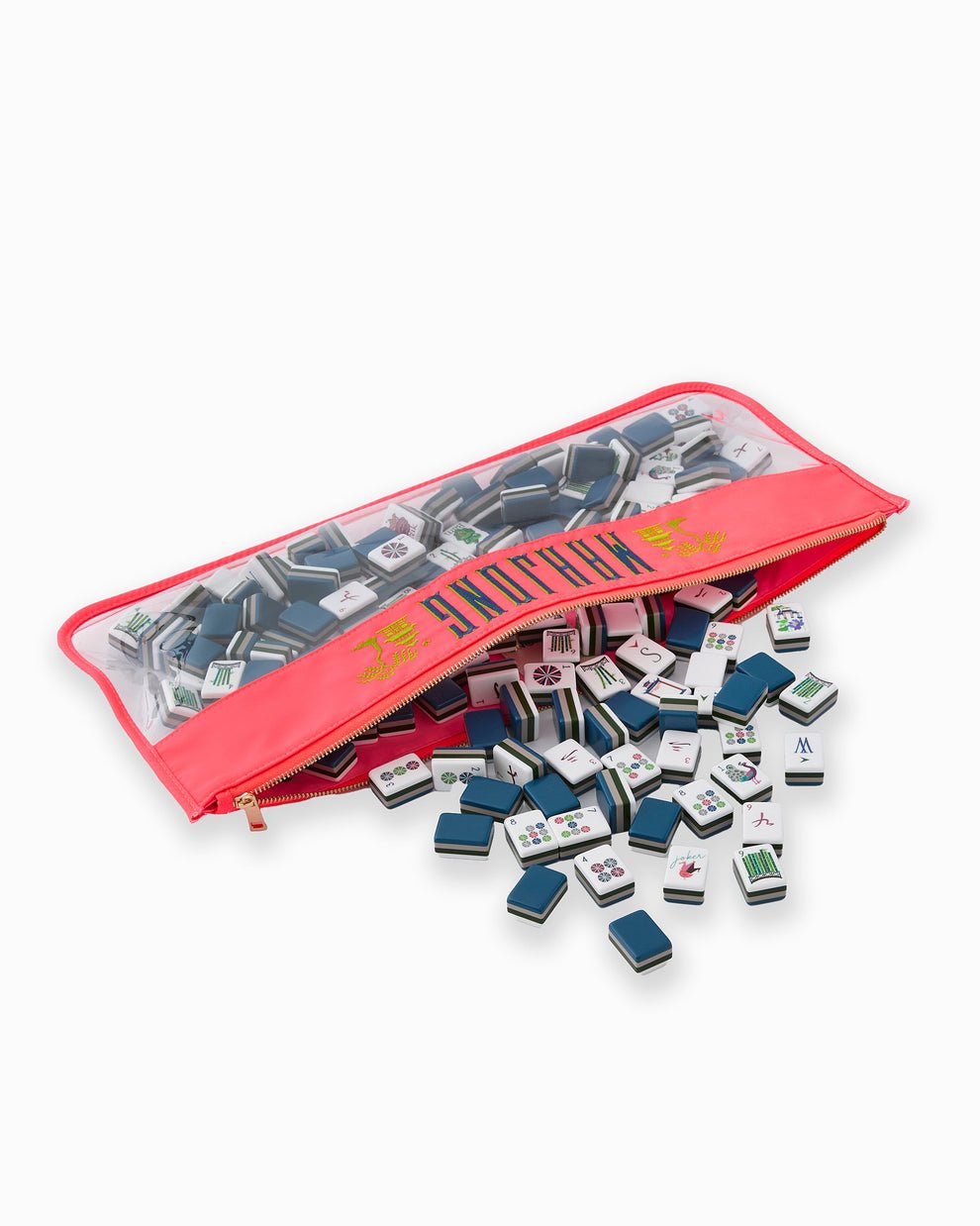 [Oh My Mahjong] Hot Coral Pagoda Mahjong Bag. - The Pink Pineapple 850