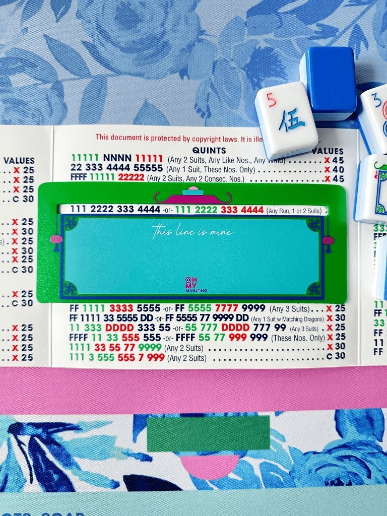 [Oh My Mahjong] Kelly Green Mahjong Line Finder - The Pink Pineapple 850