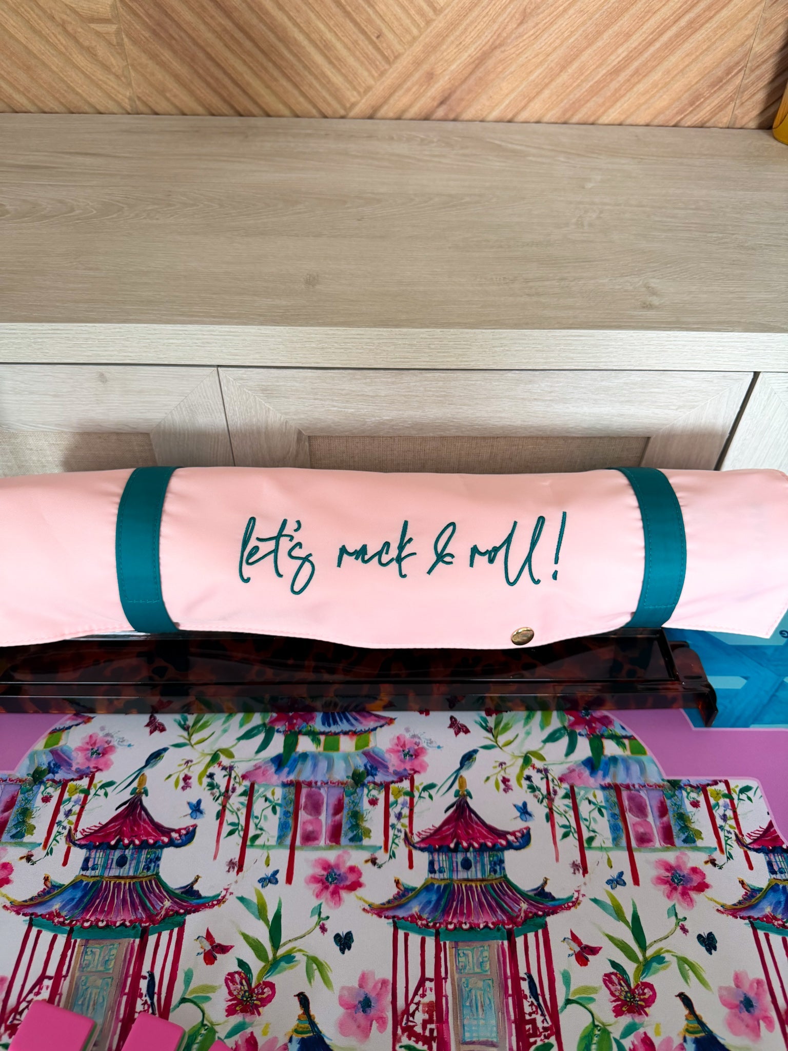 [Oh My Mahjong] Let’s Rack & Roll Mahjong Bag in Light Pink - The Pink Pineapple 850