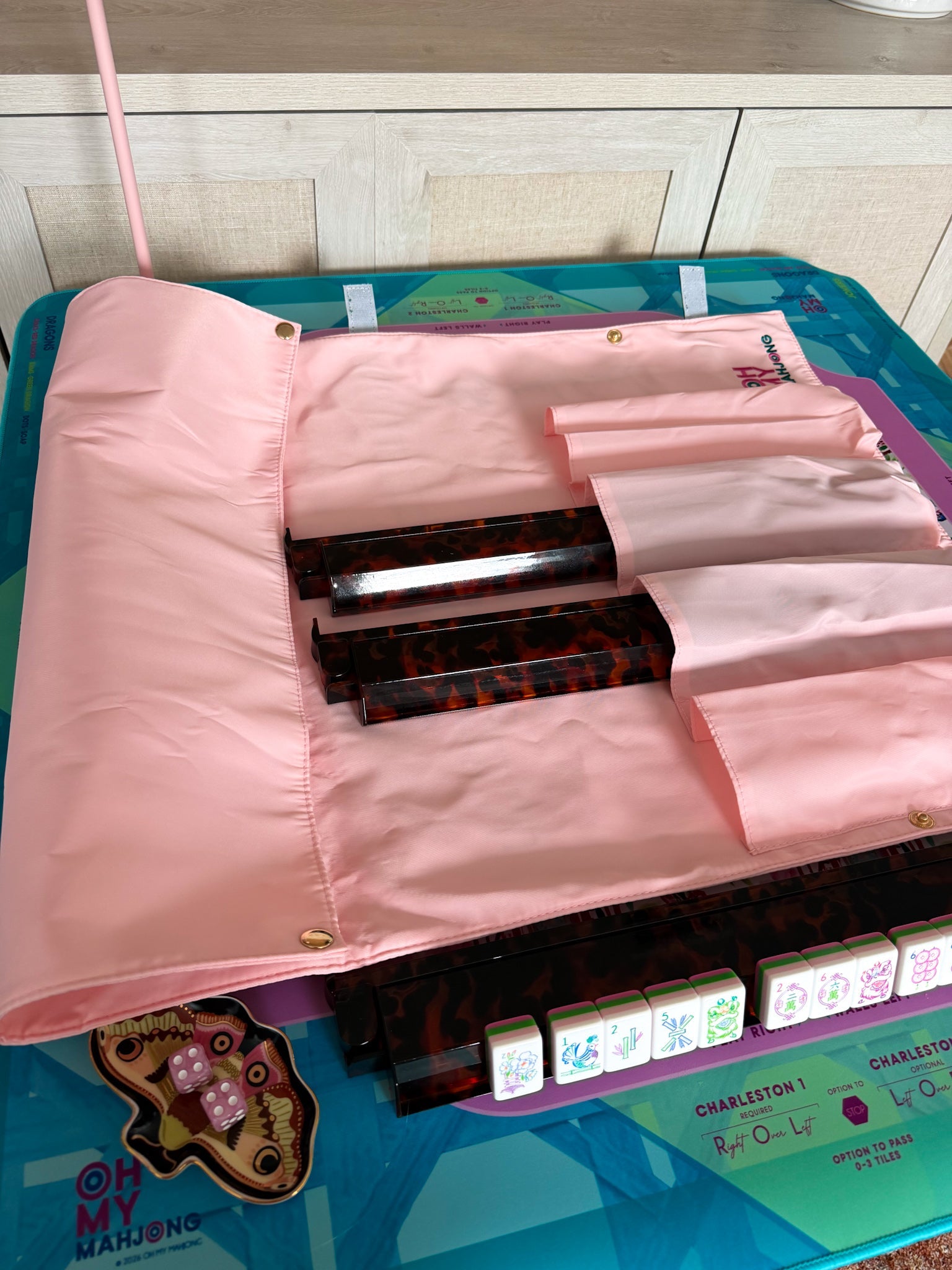 [Oh My Mahjong] Let’s Rack & Roll Mahjong Bag in Light Pink - The Pink Pineapple 850