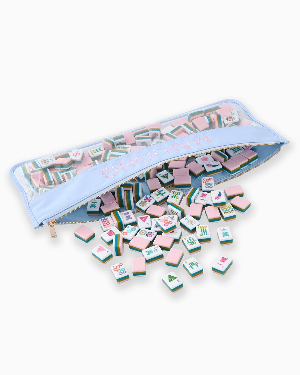 [Oh My Mahjong] Light Blue Bamboo Mahjong Bag. - The Pink Pineapple 850