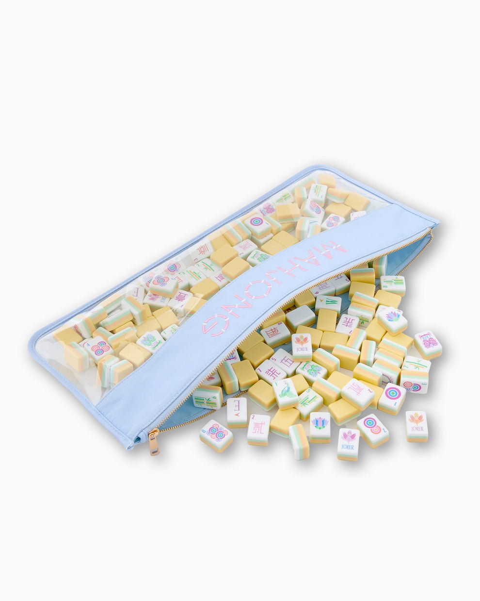 [Oh My Mahjong] Light Blue Bamboo Mahjong Bag. - The Pink Pineapple 850