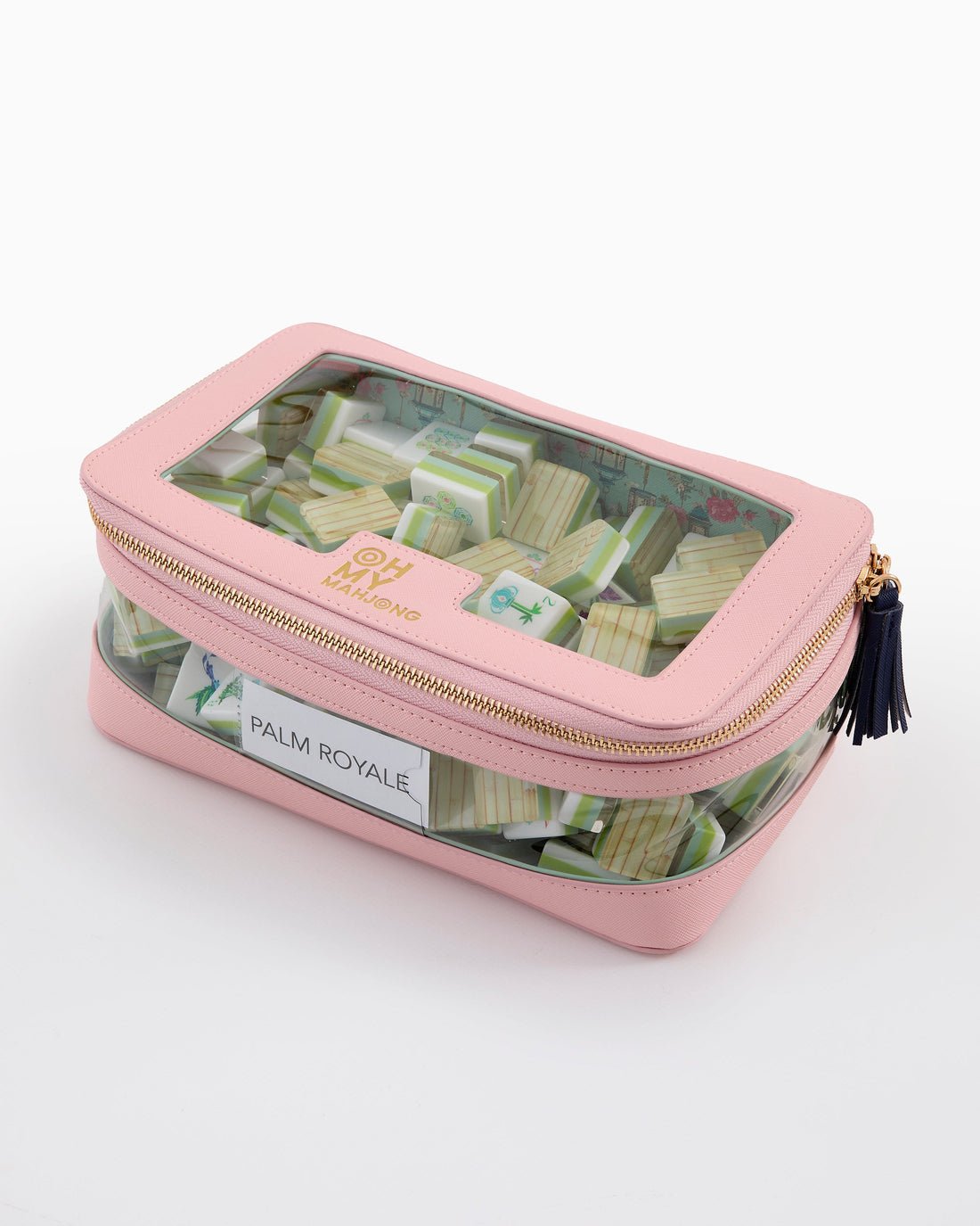 [Oh My Mahjong] Light Pink Mahjong Tile Storage Bag - The Pink Pineapple 850