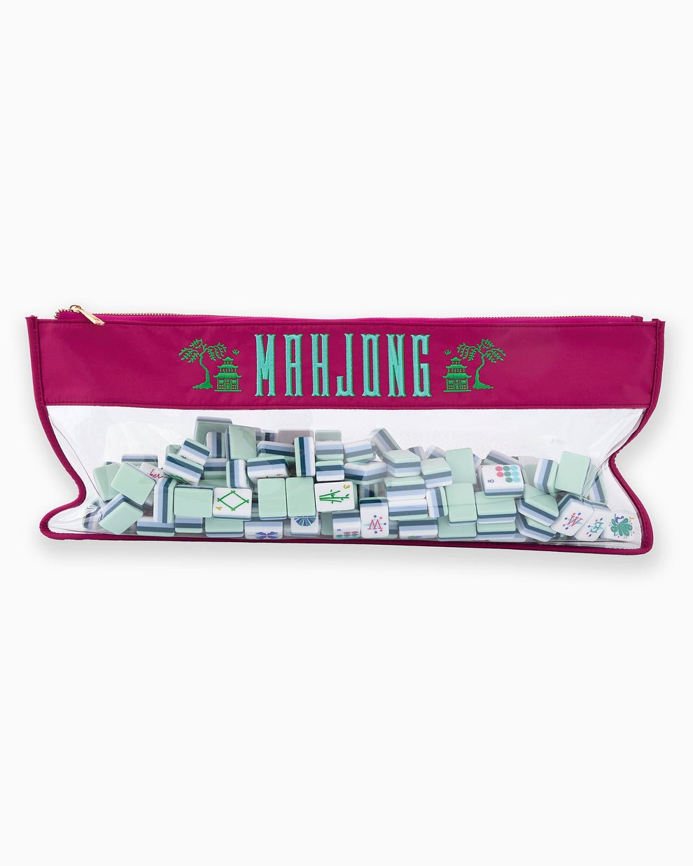 [Oh My Mahjong] Magenta Pagoda Mahjong Bag. - The Pink Pineapple 850