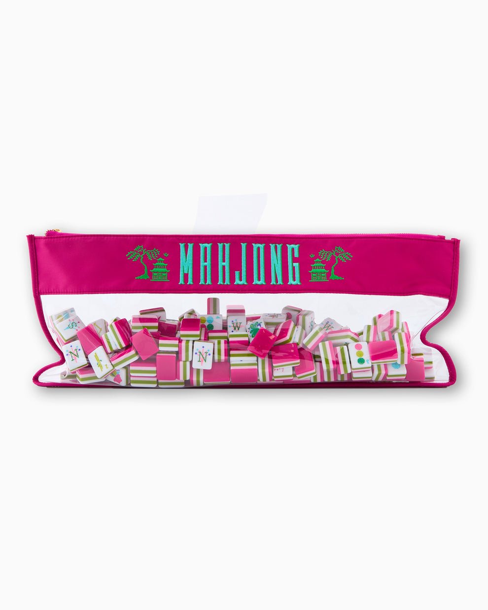 [Oh My Mahjong] Magenta Pagoda Mahjong Bag. - The Pink Pineapple 850