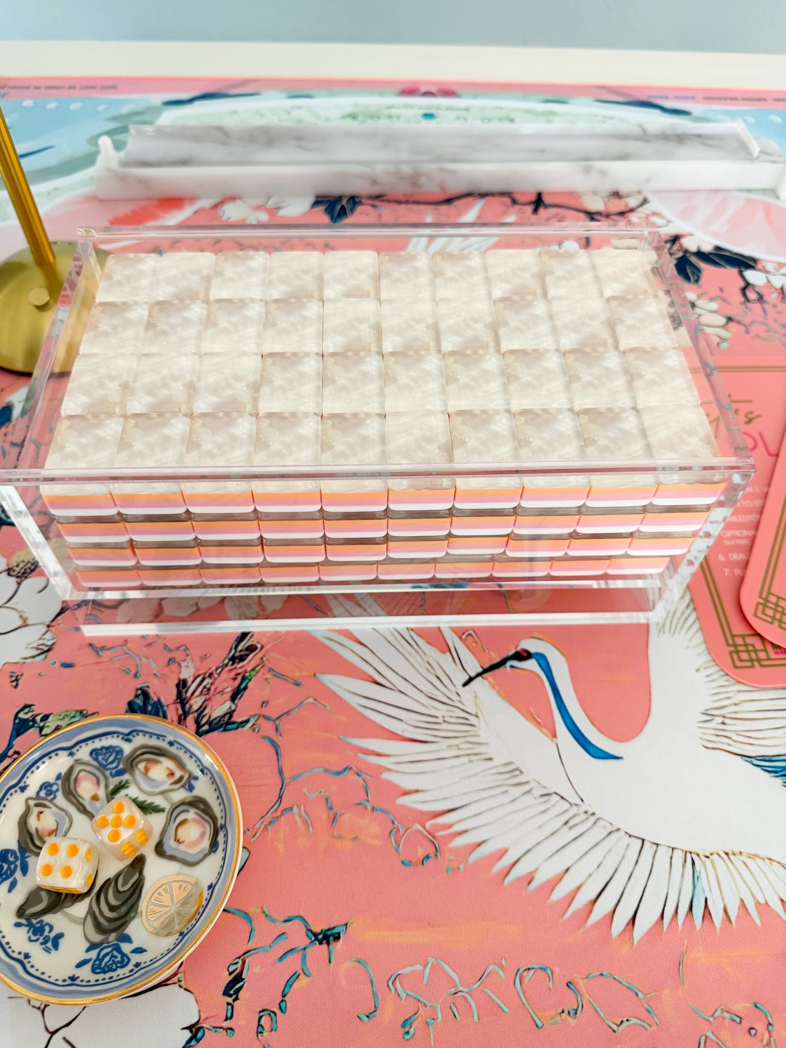 [Oh My Mahjong] Mahjong Acrylic Display Tile Box - The Pink Pineapple 850