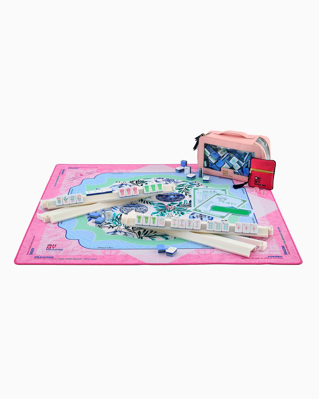 [Oh My Mahjong] Merriment Mahjong Mat In Tube - The Pink Pineapple 850