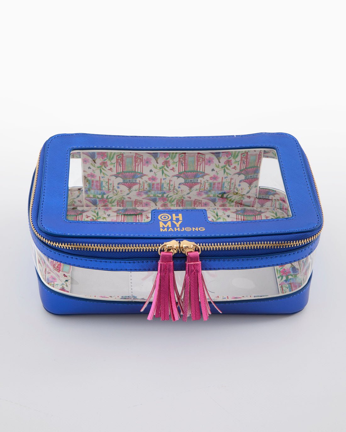 [Oh My Mahjong] Metallic Blue Mahjong Tile Storage Bag - The Pink Pineapple 850