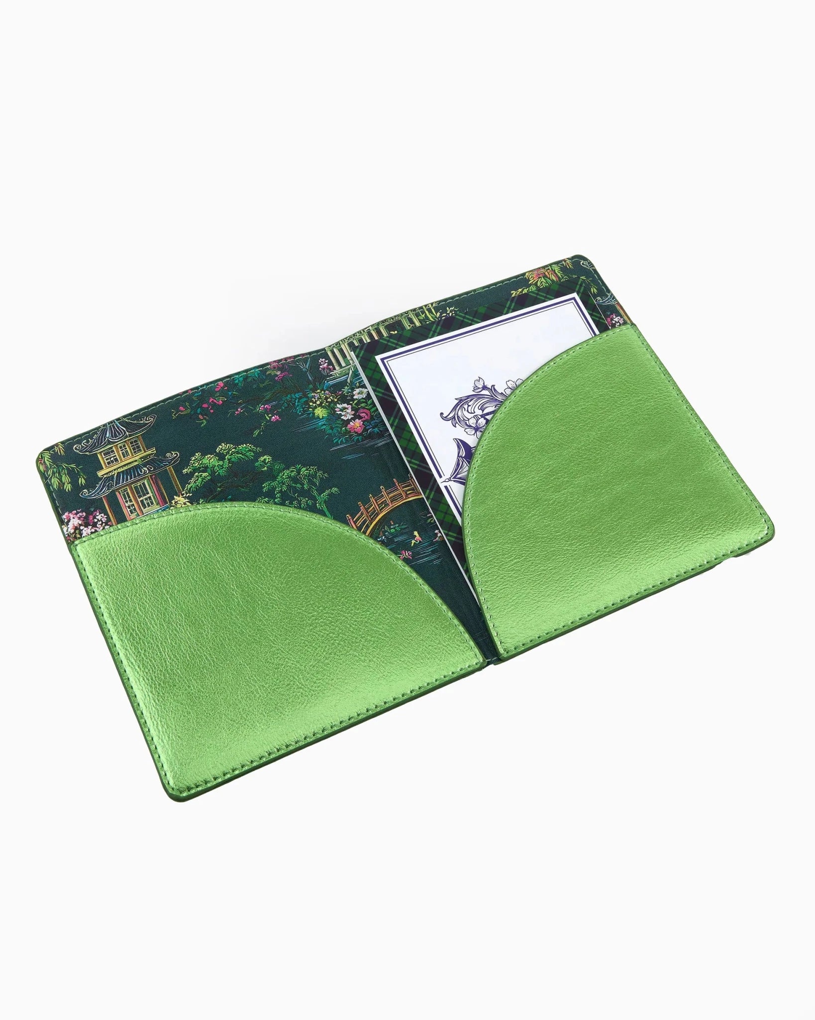 [Oh My Mahjong] Metallic Green Mahjong Card Folio - The Pink Pineapple 850
