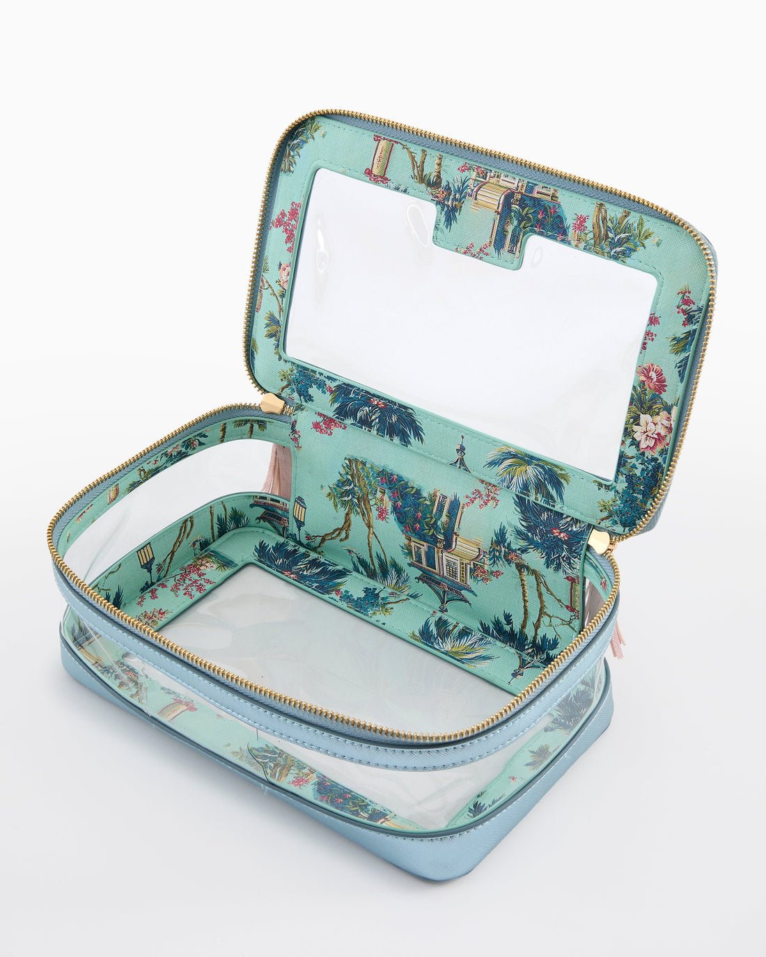[Oh My Mahjong] Metallic Light Blue Mahjong Tile Storage Bag - The Pink Pineapple 850