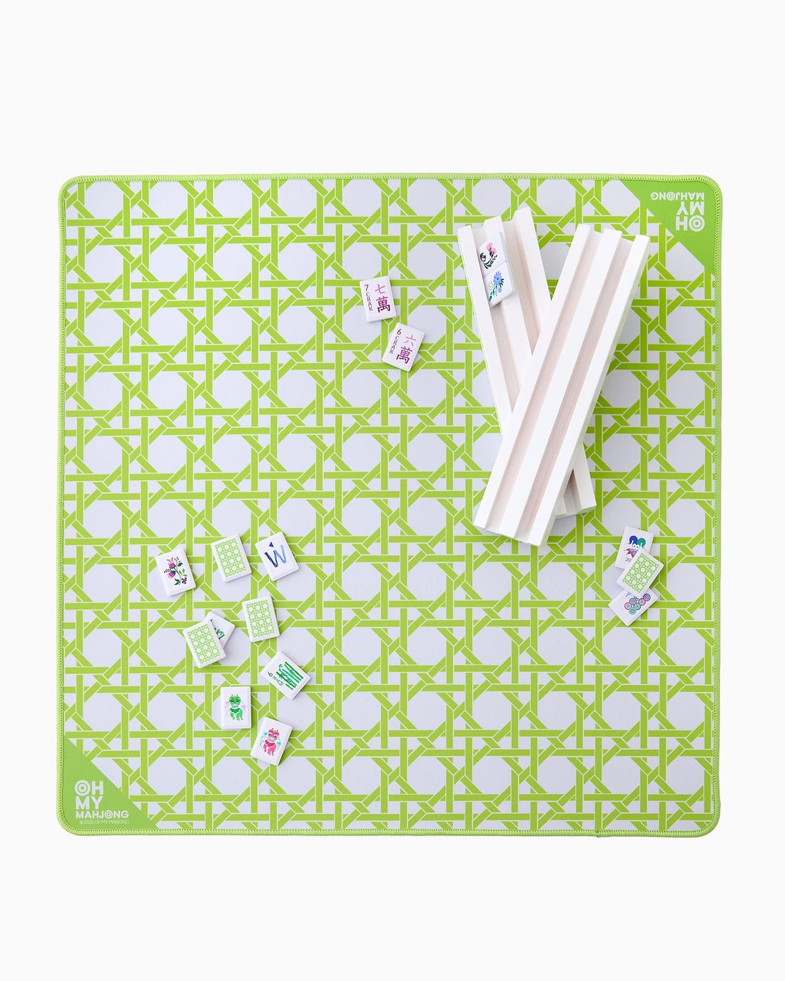 [Oh My Mahjong] Mini Green Cane Mahjong Mat - The Pink Pineapple 850