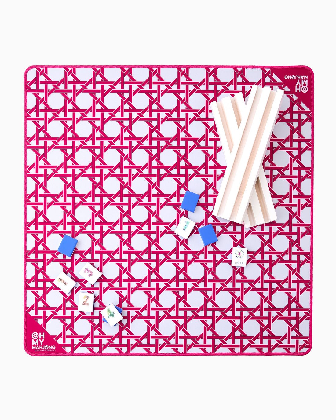 [Oh My Mahjong] Mini Pink Cane Mat - The Pink Pineapple 850