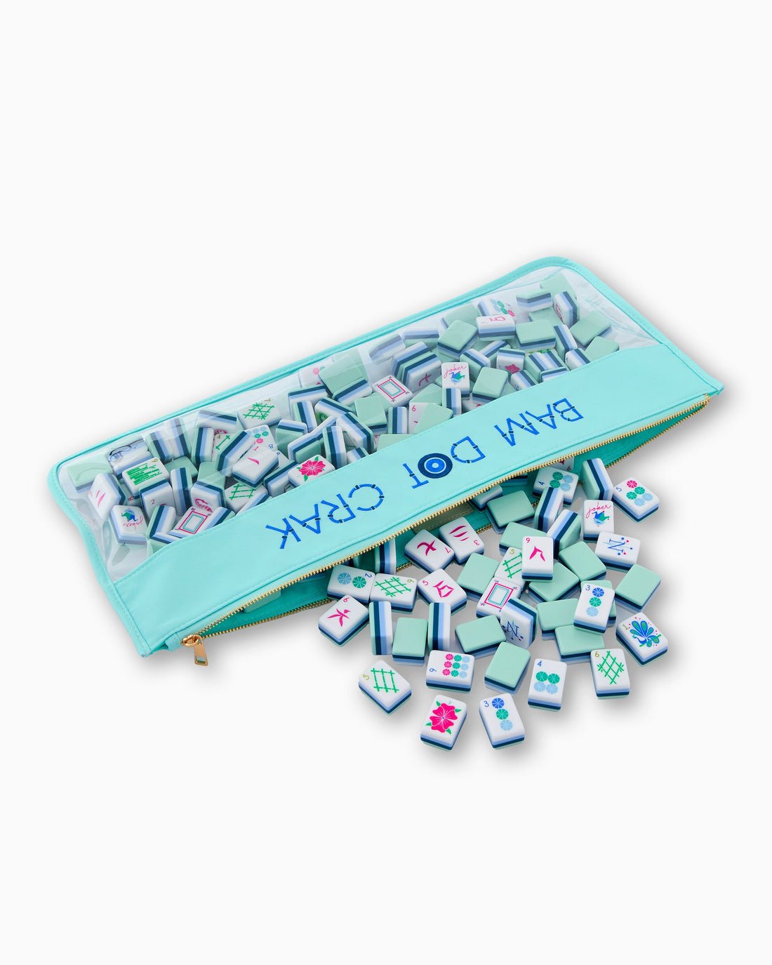 [Oh My Mahjong] Mint Bam Dot Crak Mahjong Bag - The Pink Pineapple 850