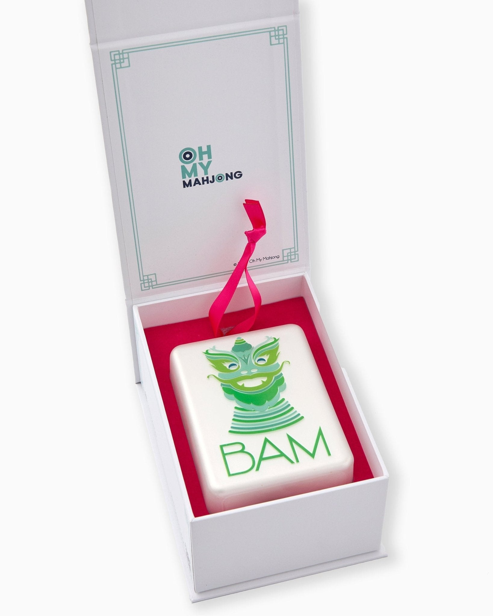 [Oh My Mahjong] Mint Dragon Tile Ornament - The Pink Pineapple 850