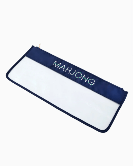 [Oh My Mahjong] Navy Bamboo Mahjong Zippered Tile Bag - The Pink Pineapple 850