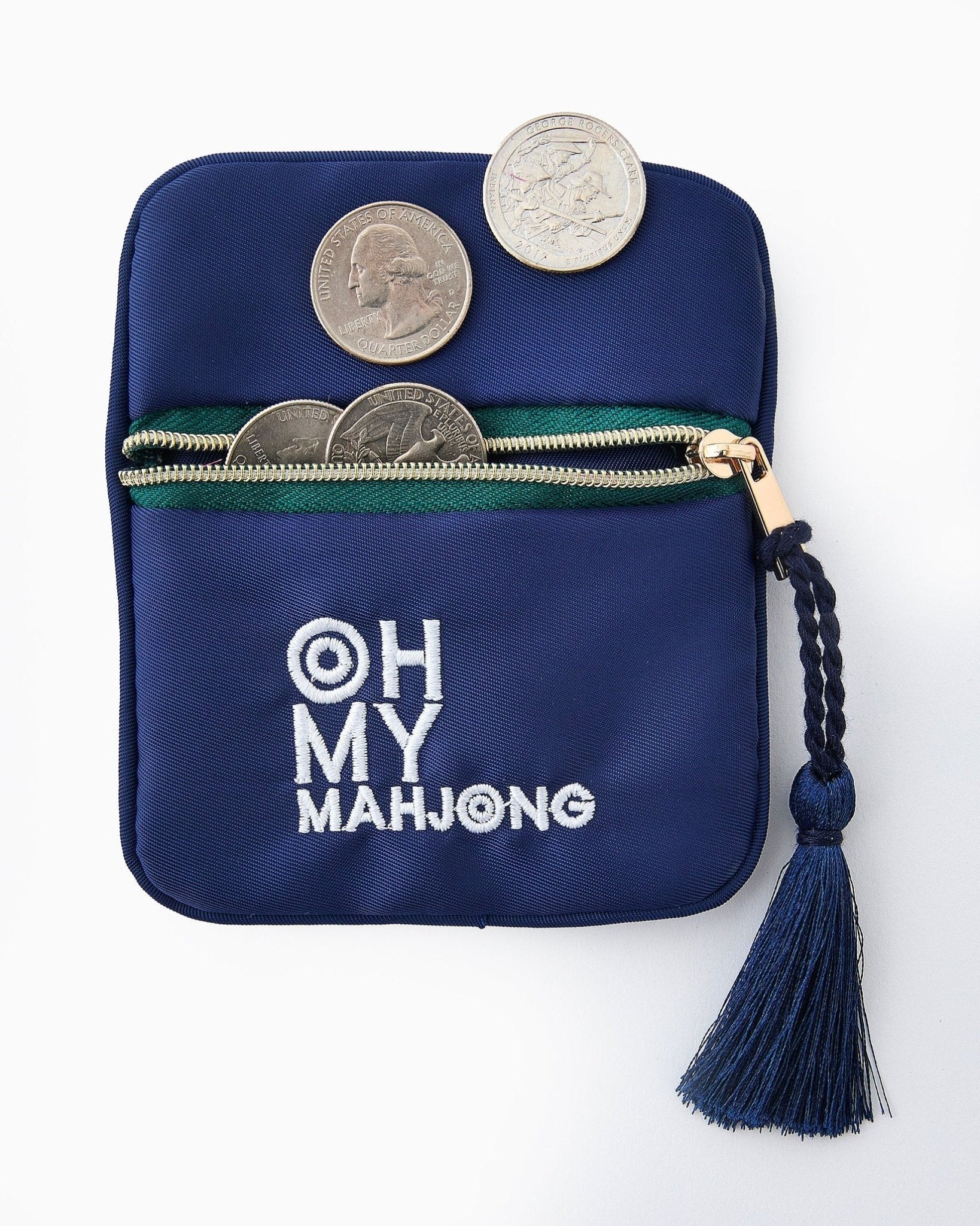 [Oh My Mahjong] Navy Mahjong Coin and Dice Bag - The Pink Pineapple 850