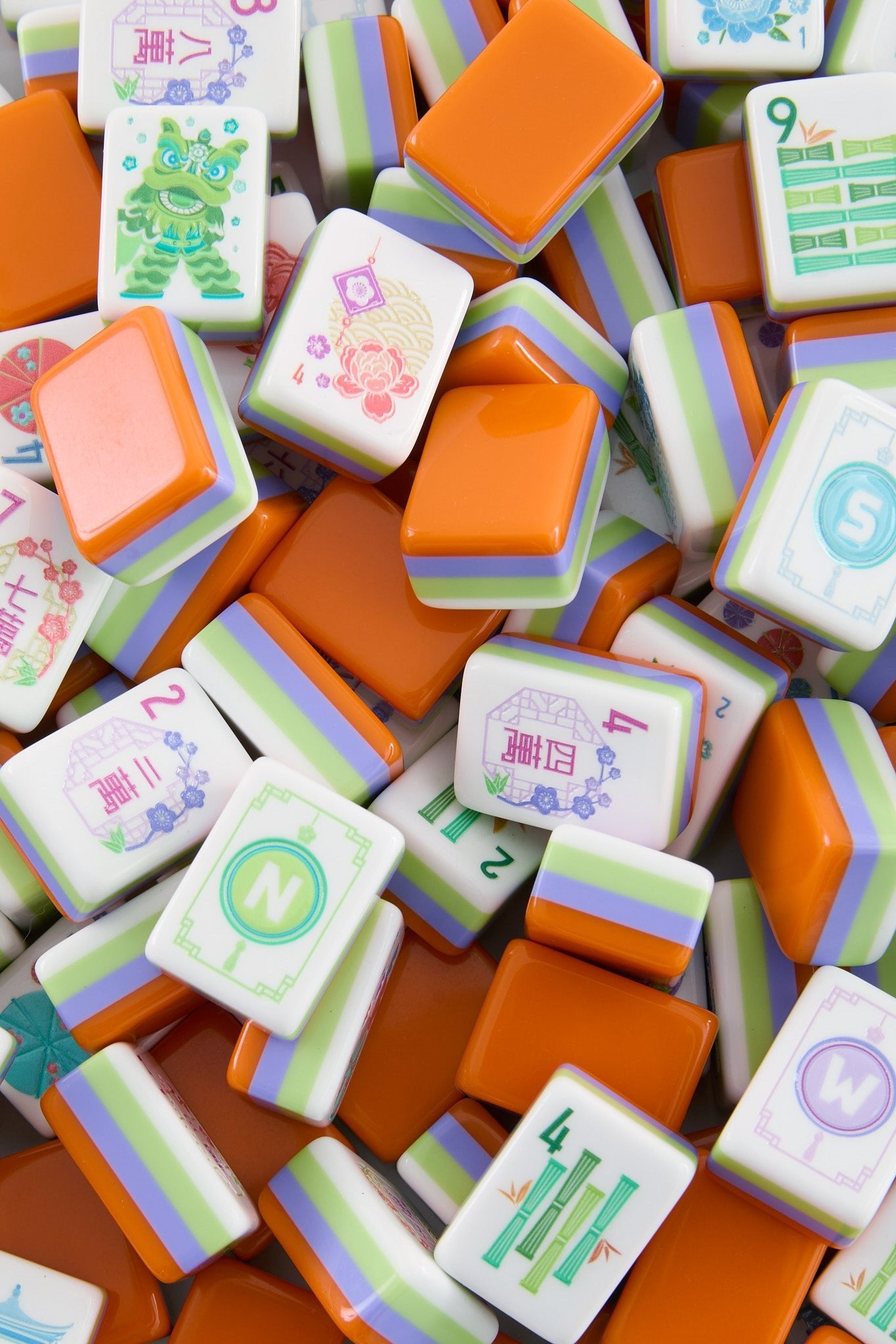 [Oh My Mahjong] Papaya Spritz Mahjong Tile Set - The Pink Pineapple 850