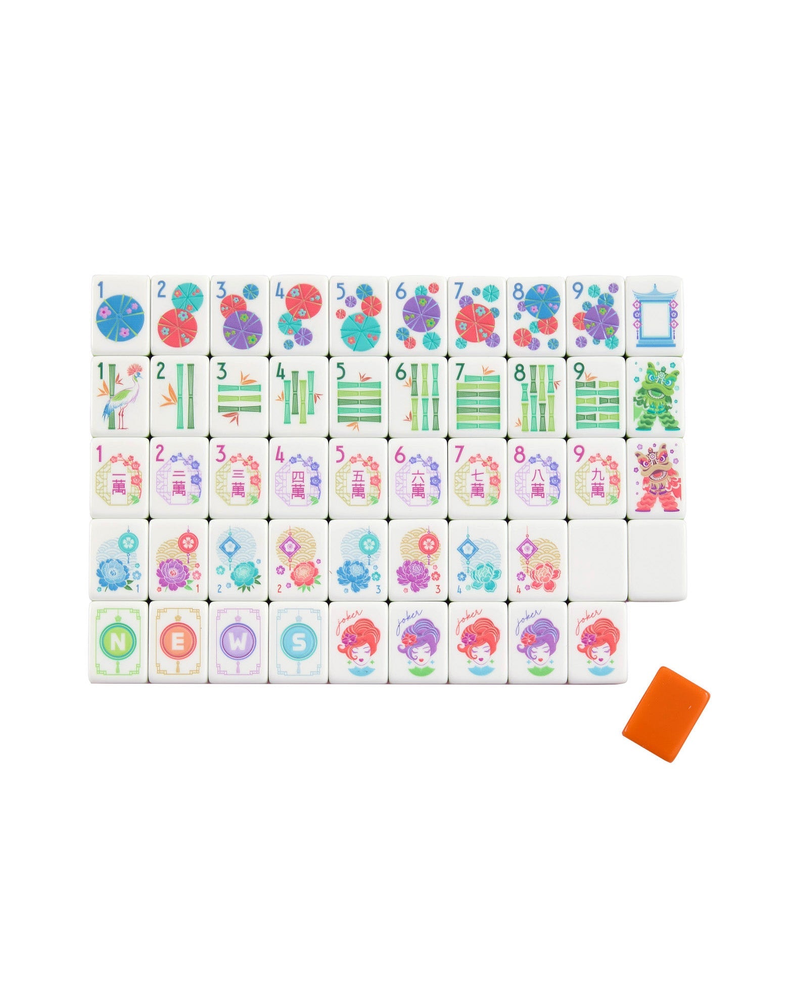 [Oh My Mahjong] Papaya Spritz Mahjong Tile Set - The Pink Pineapple 850