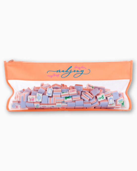 [Oh My Mahjong] Peach Script Mahjong Zippered Tile Bag - The Pink Pineapple 850