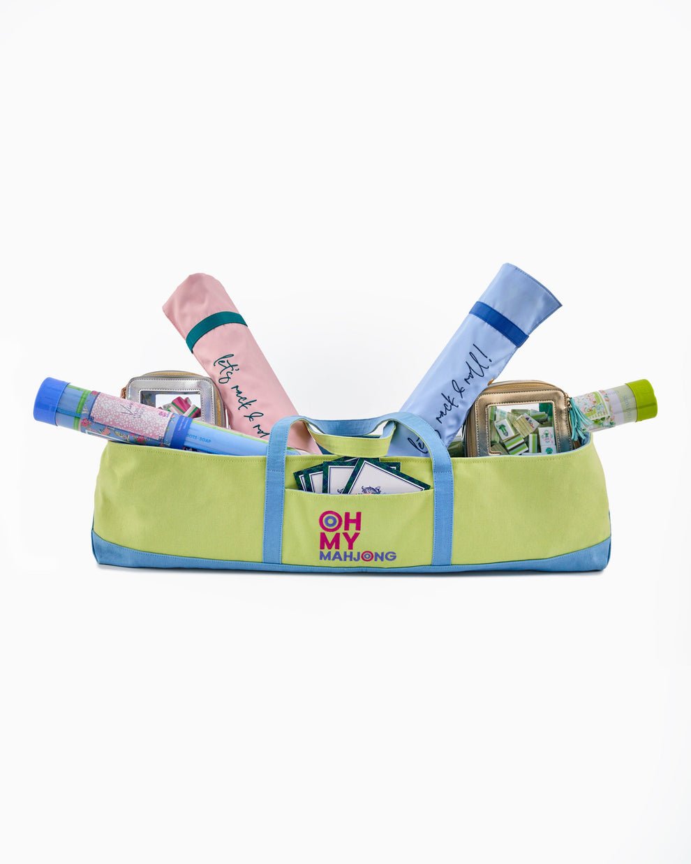 [Oh My Mahjong] Pistachio Canvas Mahjong Storage Bag - The Pink Pineapple 850