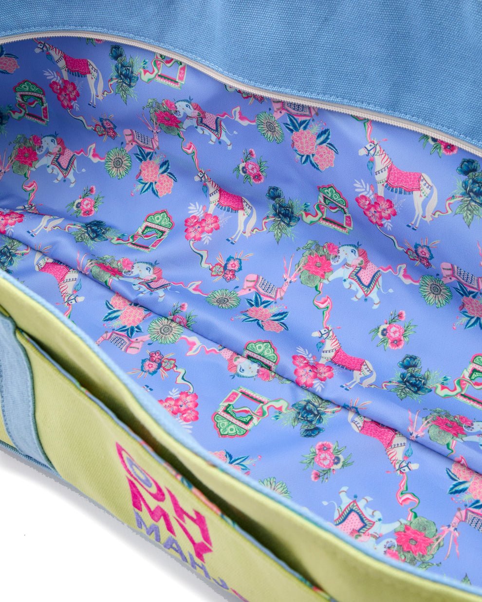 [Oh My Mahjong] Pistachio Canvas Mahjong Storage Bag - The Pink Pineapple 850
