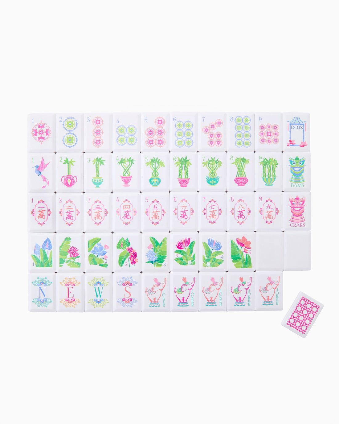 [Oh My Mahjong] Poppy Debutante Tile Set - The Pink Pineapple 850