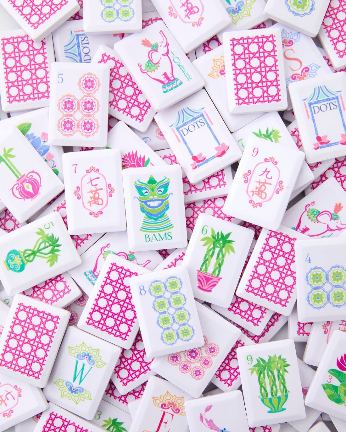 [Oh My Mahjong] Poppy Debutante Tile Set - The Pink Pineapple 850