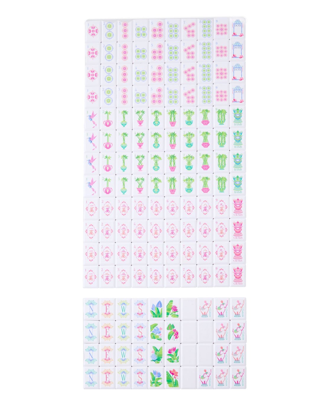 [Oh My Mahjong] Poppy Debutante Tile Set - The Pink Pineapple 850