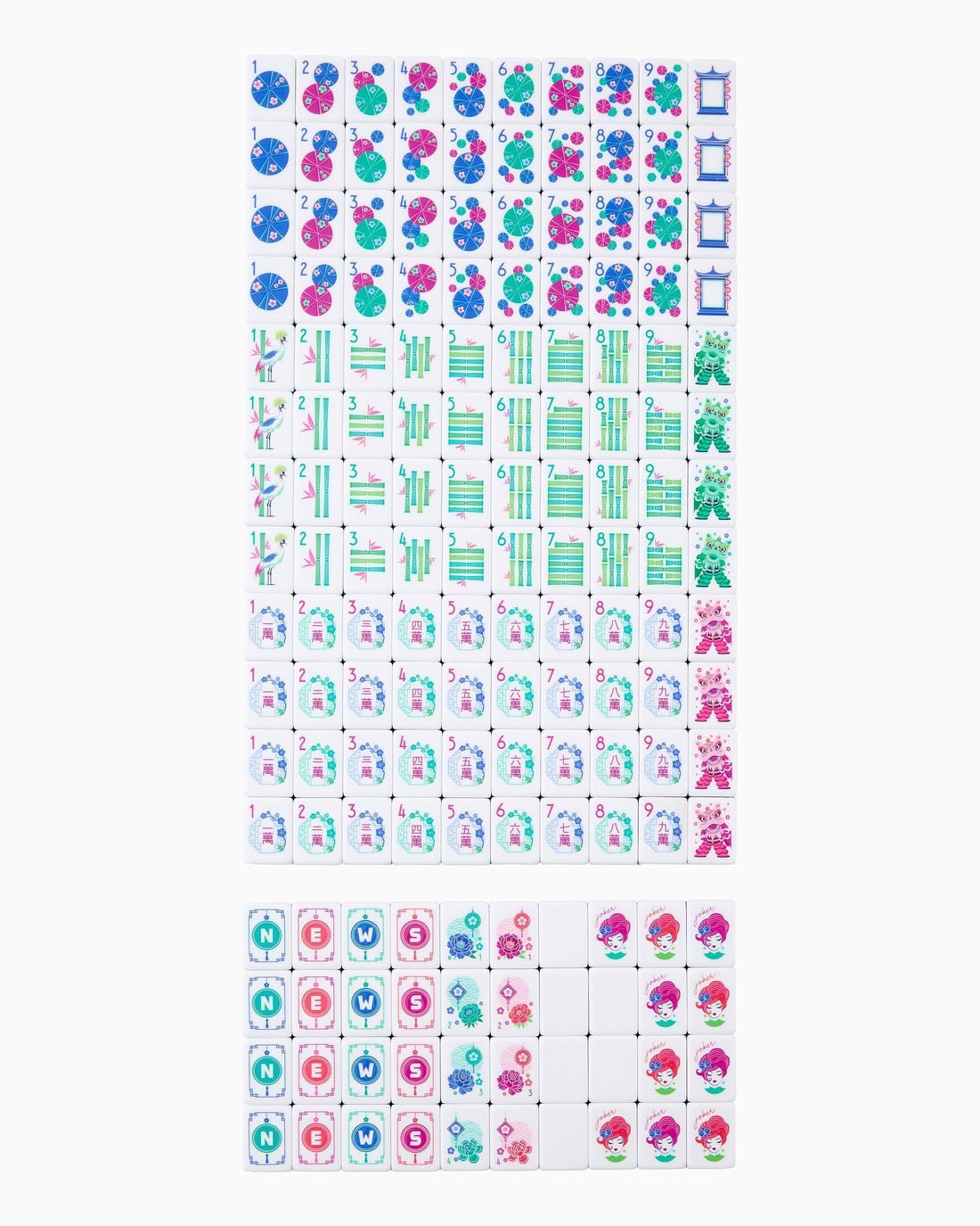 [Oh My Mahjong] Seabreeze Mahjong Tile Set - The Pink Pineapple 850
