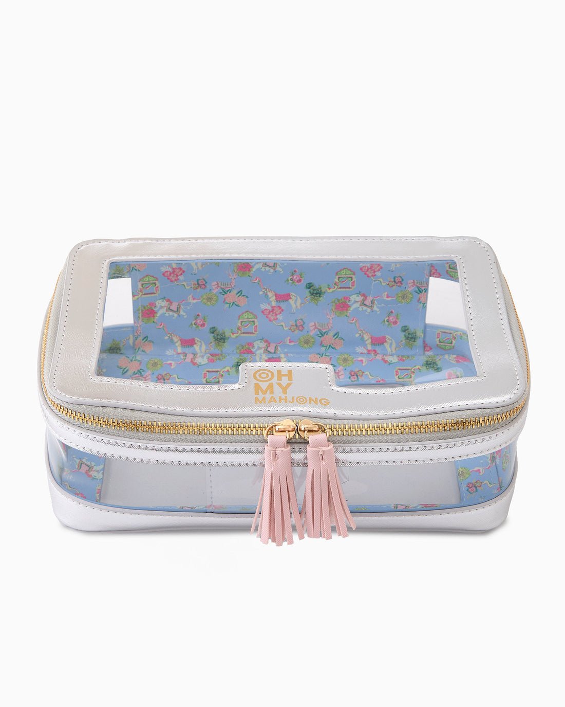 [Oh My Mahjong] Silver Mahjong Tile Storage Bag. - The Pink Pineapple 850