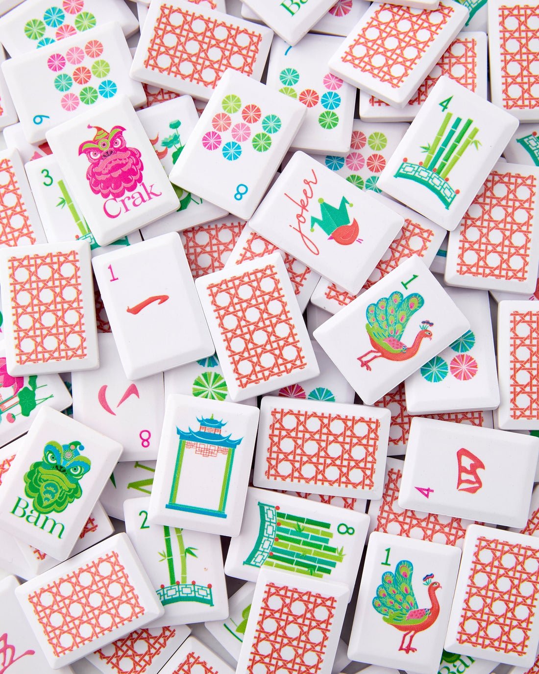 [Oh My Mahjong] Sunburst Mahjong Tile Set - The Pink Pineapple 850