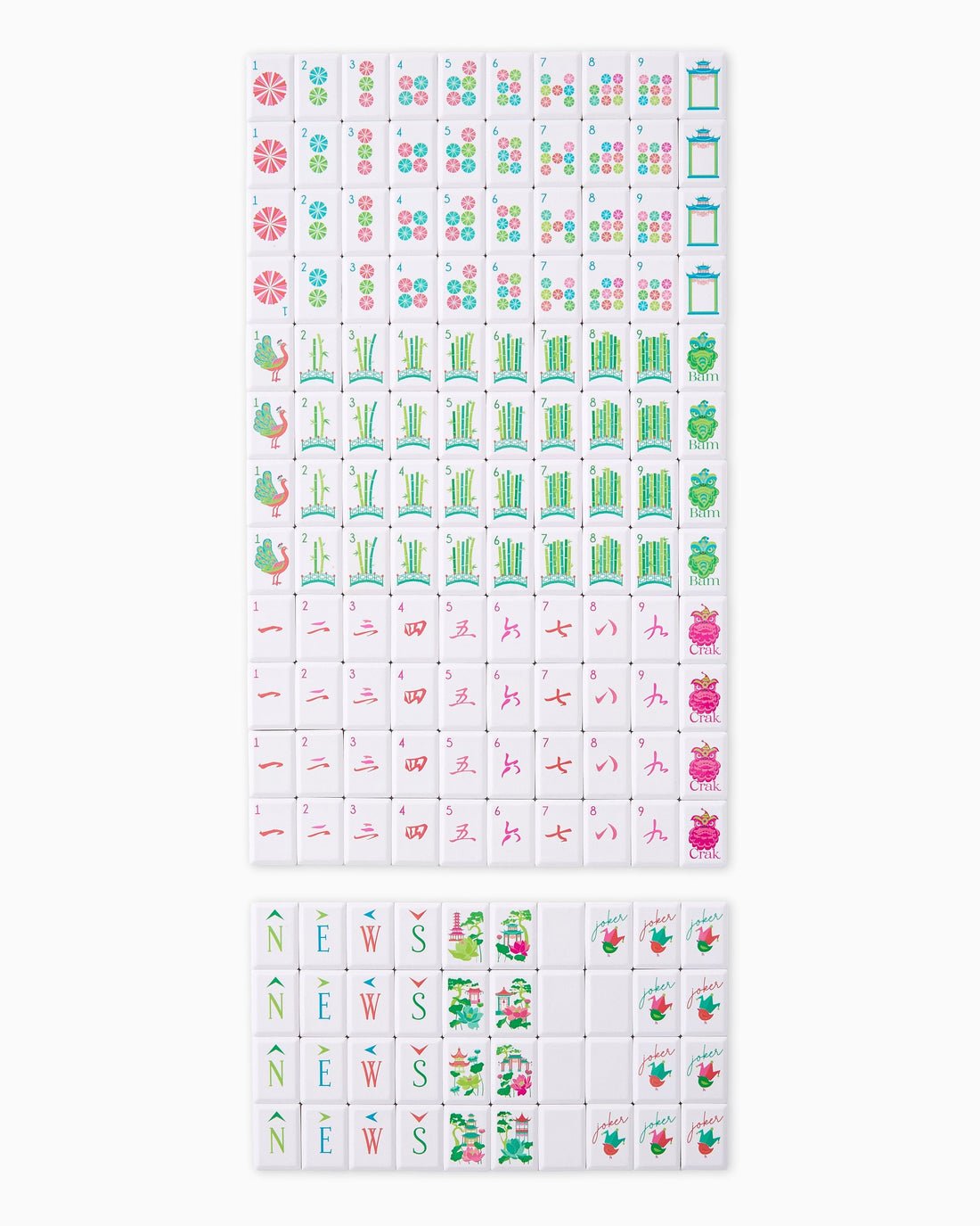 [Oh My Mahjong] Sunburst Mahjong Tile Set - The Pink Pineapple 850