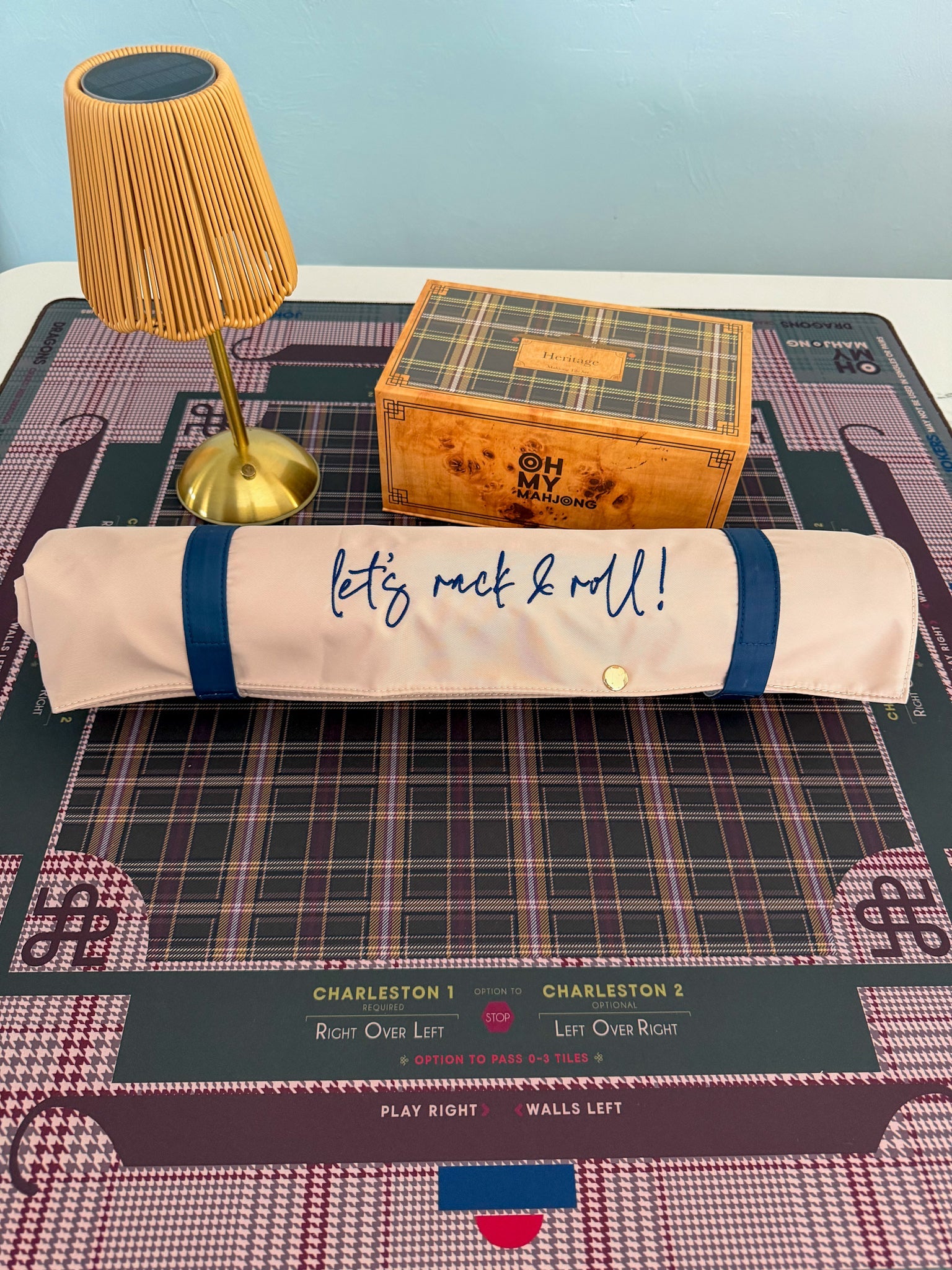 [Oh My Mahjong] Tan Let’s Rack & Roll Mahjong Bag - The Pink Pineapple 850