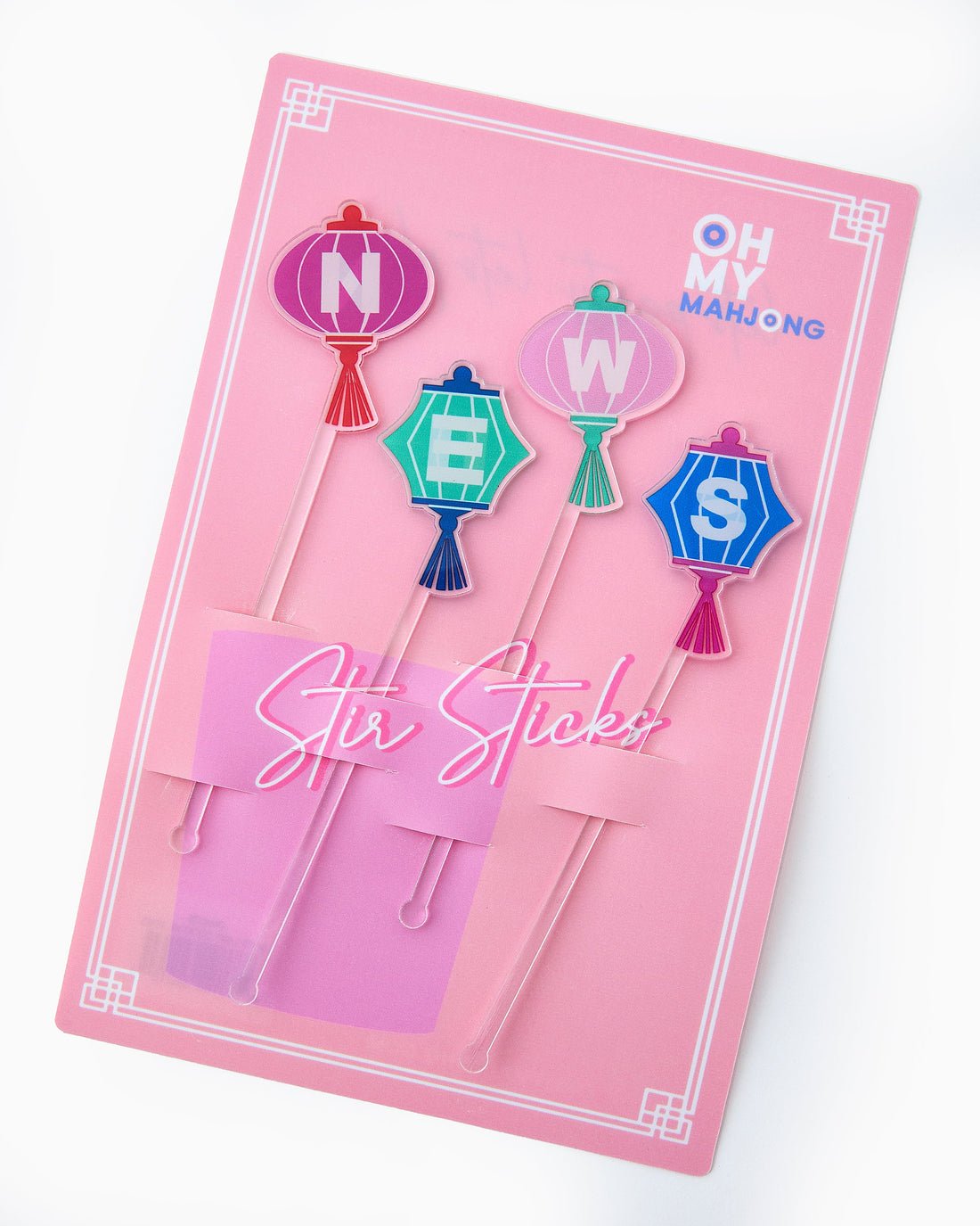 [Oh My Mahjong] Wind Lanterns Cocktail Stirs - The Pink Pineapple 850