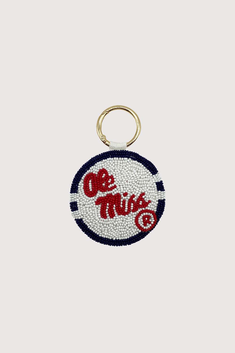 Ole Miss Beaded Keychain - The Pink Pineapple 850