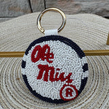 Ole Miss Beaded Keychain - The Pink Pineapple 850