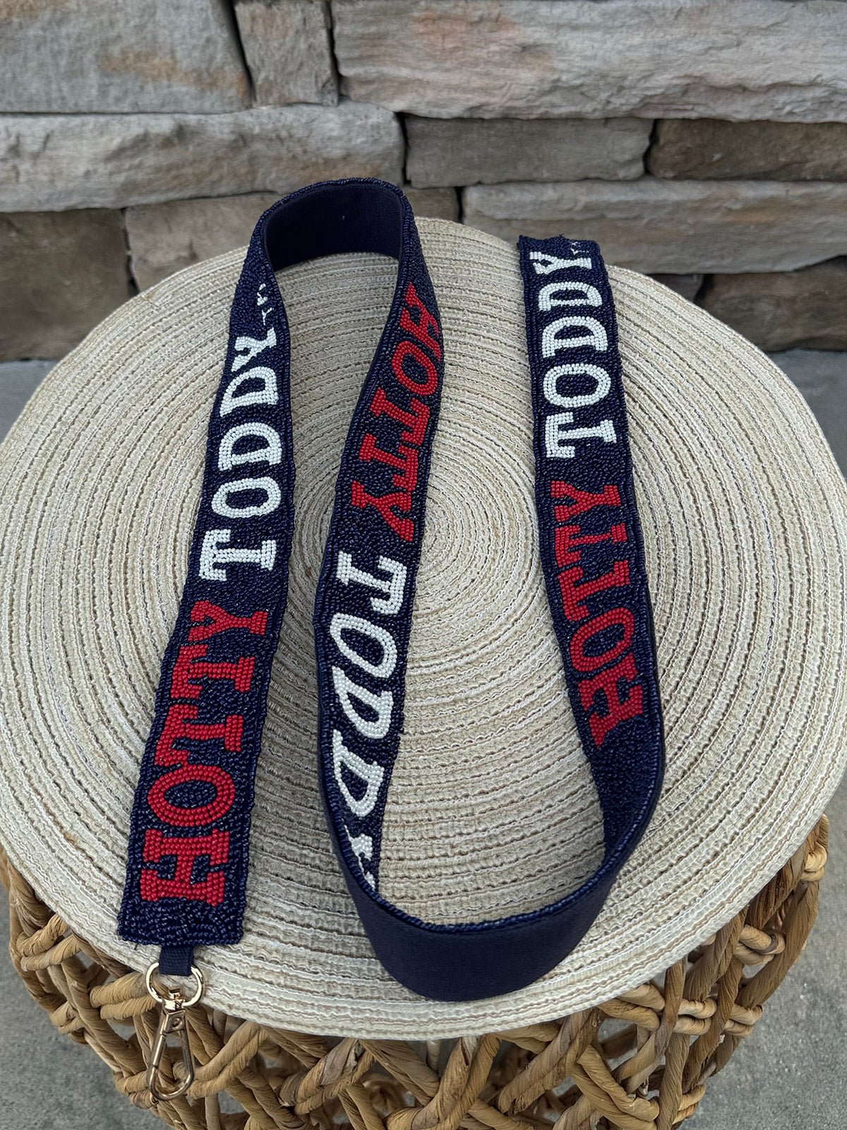 Ole Miss Hotty Toddy Beaded Bag Strap - The Pink Pineapple 850