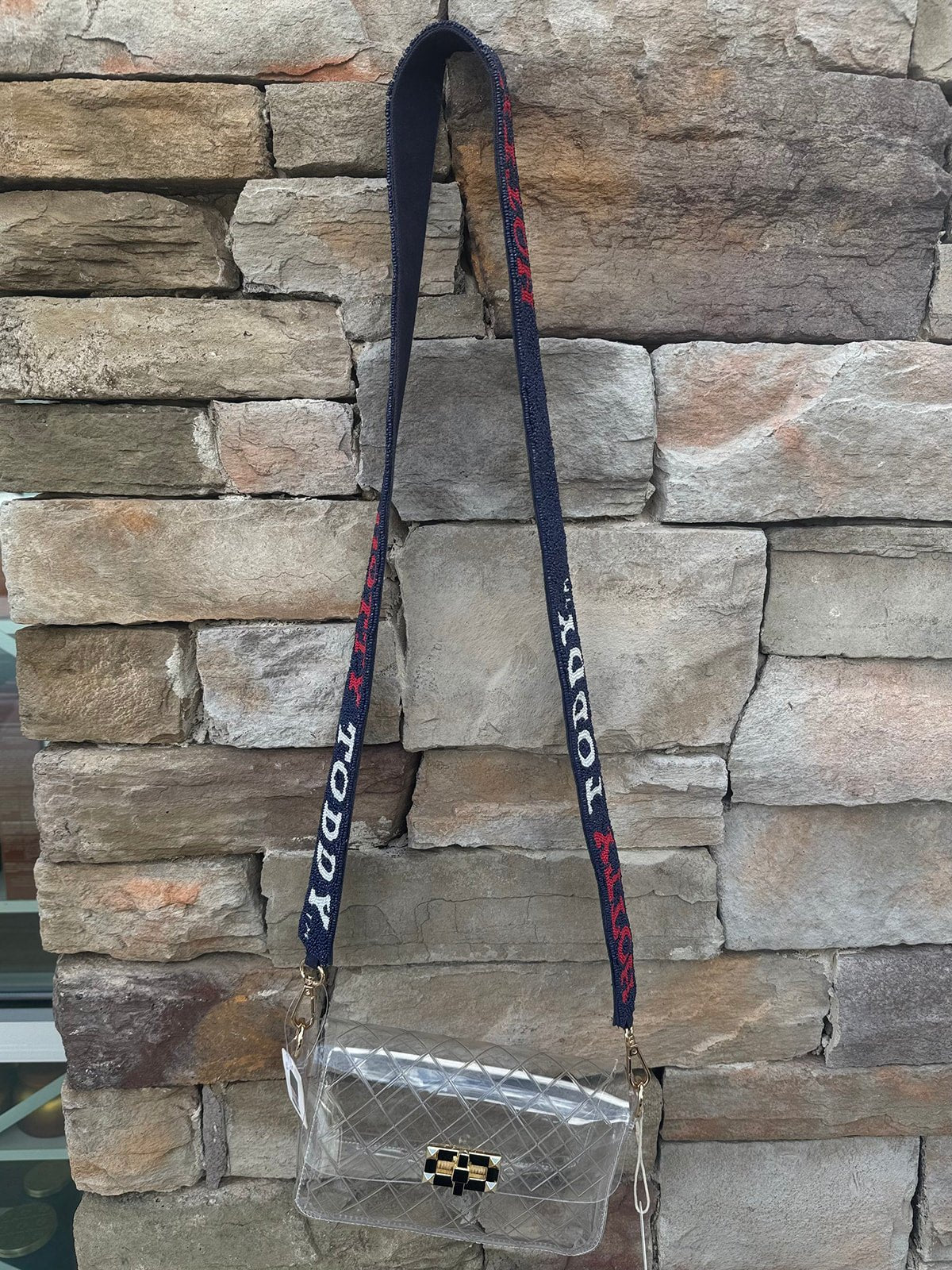Ole Miss Hotty Toddy Beaded Bag Strap - The Pink Pineapple 850