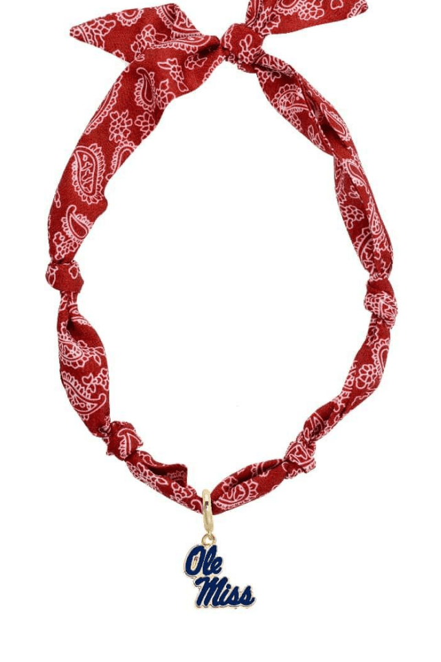 Ole Miss Rebels Logo Bandana Scarf Necklace - The Pink Pineapple 850