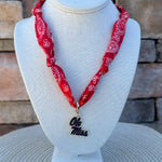 Ole Miss Rebels Logo Bandana Scarf Necklace - The Pink Pineapple 850
