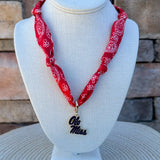 Ole Miss Rebels Logo Bandana Scarf Necklace - The Pink Pineapple 850
