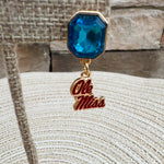 Ole Miss Rebels Rhinestone Enamel Logo Earrings - The Pink Pineapple 850